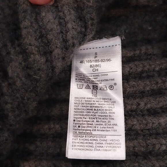 Banana Republic Sweater S Green Cashmere Wool Fisherman Cable Knit Heavy Thick. - Picture 6 of 6